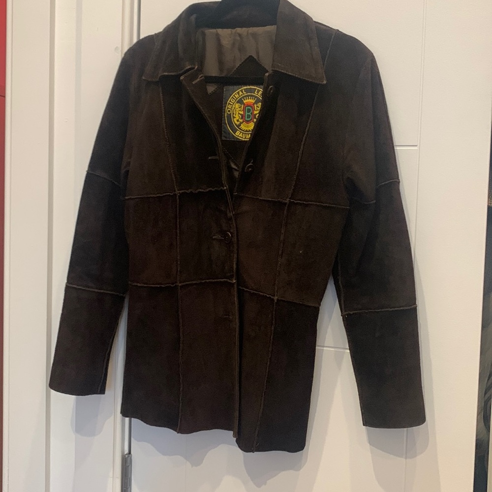 Suede coat, real leather